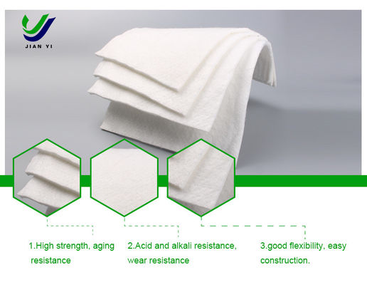 लैंडफिल फिल्ट्रेशन पृथक्करण फैब्रिक स्ट्रेंथ Continuous Filament Geotextile with CBR Burst Strength of ≥0.8-7.9KN